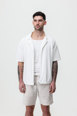 PLEATED SHIRT - WHITE