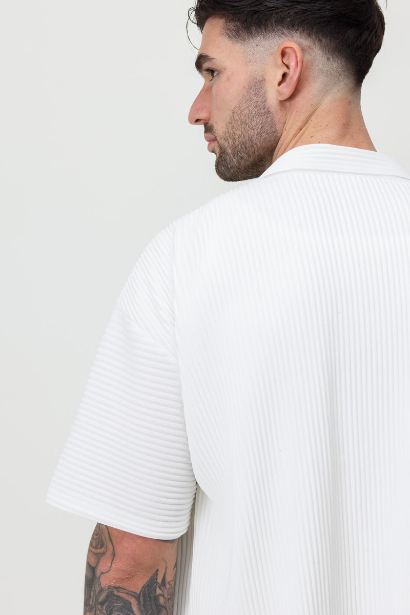 PLEATED SHIRT - WHITE